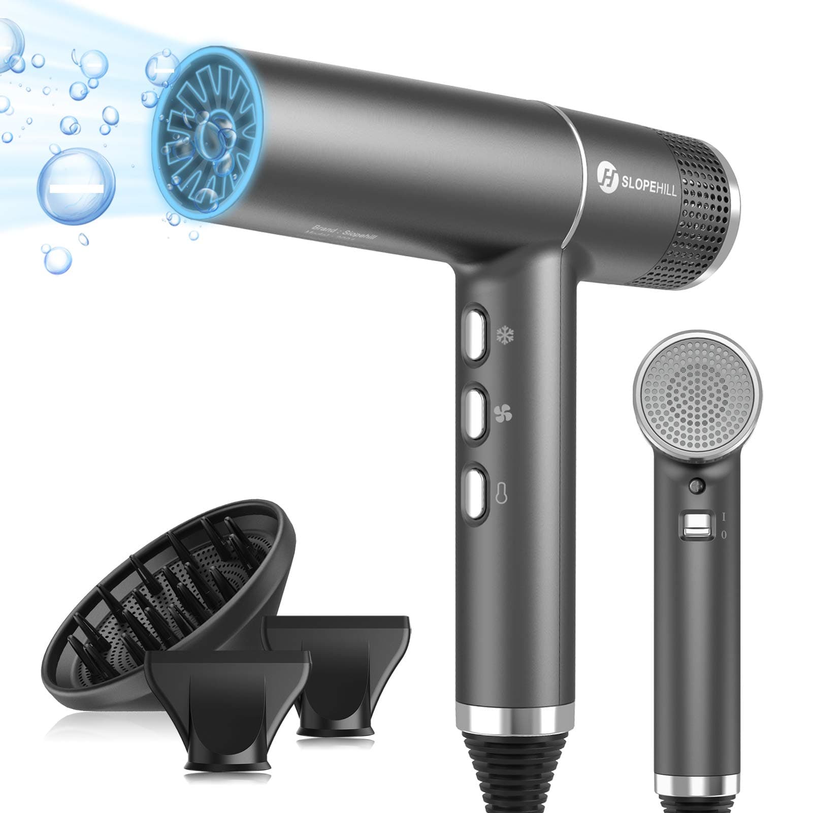 Slopehill Professional Hair Dryer with Concentrator Attachments